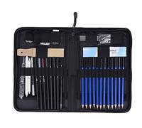 Lot de 40 crayons professionnels pour dessin et croquis avec crayons graphite et fusain pour artistes et débutants, sac de rangement en tissu Oxford de 632,2 g