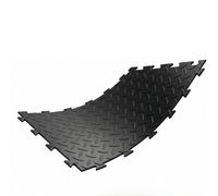 Lot de 40 dalles de sol commercial en PVC à losanges 48 x 48 cm - VDP I Sol de garage I Carreaux de garage I Dalles de garage I Sol industriel I Sol d'atelier I Antidérapant et imperméable Noir