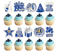 Lot de 40 décorations de gâteau d'anniversaire 40e anniversaire Hello 40 Straight Outta 1986 pour Happy 40th Birthday Best Wishes 40 ans Décoration de gâteau pour anniversaire, mariage, anniversaire