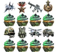 Lot de 40 décorations de gâteau militaires en forme d'avion pour décoration de gâteau d'anniversaire pour enfants et armées