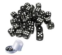 Lot de 40 Dés Noirs en Acrylique 14 Mm avec Coins Arrondis, Dés Durables Et Lisibles avec Points Blancs, Accessoires pour Jeux De Société, Calcul Mathématique Et Activités Créatives en Groupe