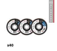 Bosch Disques à lamelles X551 Expert for Metal – Lot 40 Ø125 mm, grains 40/60/80, M14