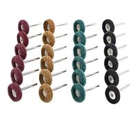 Lot de 40 disques de polissage abrasifs de 25 mm, accessoires de polissage pour outils rotatifs Dremel - Marron grain 80/vert 150/rouge grain 240/noir grain 300, tampon à récurer et tige en métal