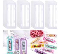 Lot de 40 dômes rectangulaires en plastique transparent auto-adhésifs pour baume à lèvres et argent - Pour loisirs créatifs, cartes cadeaux de Noël - Étanche - Double face - Pour porte-argent,