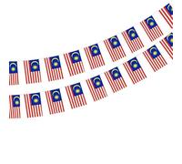 Lot de 40 drapeaux de la Malaisie 11,4 m pour décorations de bar 14 x 21 cm