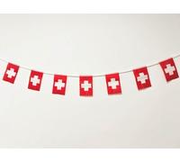 Lot de 40 drapeaux de la Suisse, guirlande suisse de 11,4 m, fanions de la Suisse, drapeaux nationaux européens, 14 x 21 cm, barres décoratives
