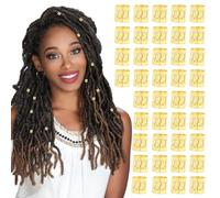 Lot de 40 dreadlocks en aluminium, poignets métalliques, accessoires pour dreadlocks, accessoires pour cheveux tissés