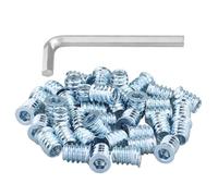 Lot de 40 écrous à visser en alliage de zinc - Écrous à six pans creux - Écrous filetés M6 x 15 - Pour meubles en bois