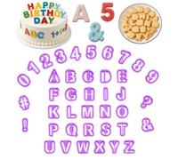 Lot de 40 emporte-pièces en forme de lettres pour fondant | Emporte-pièces alphabet avec chiffres - Lettres comestibles pour gâteaux, accessoires de pâtisserie, chiffres