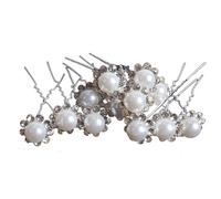 Lot de 40 épingles à cheveux avec perles et strass - Épingles à cheveux en forme de U - Épingles à cheveux en forme de fleur de neige - Épingles à cheveux pour mariée