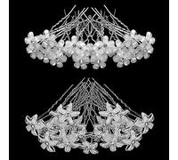 Lot de 40 épingles à cheveux de mariage en forme de U en forme de U avec fleurs de BetterJonny et perles de cristal