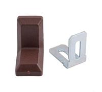 Lot de 40 équerres d'angle en métal renforcé en forme de L pour assemblage de meubles, avec motif estampé pour bloquer les vis et empêcher la poussière de pénétrer (marron)