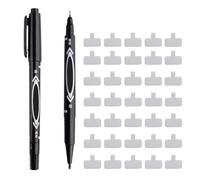 Lot de 40 étiquettes de câble réutilisables blanches (4,5 x 2 cm) avec stylo noir, idéales pour câbles de barres, données et ordinateurs