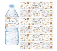 Lot de 40 étiquettes imperméables pour bouteille d'eau pour fête prénatale - Bleu - A Little Cutie Pie is on The Way - Autocollants vichy pour femme - Automne et automne - Décoration de fête