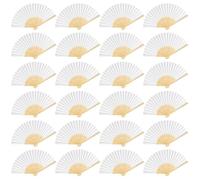 Lot de 40 éventails de mariage, décoration de mariage, éventails blancs, éventails en papier, éventails pliants, pour femme, invités, fête d'été, photographie, décoration murale