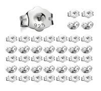 Lot de 40 fermoirs de boucles d'oreilles élégants en plaqué argent, durables et sécurisés pour toutes les boucles d'oreilles, fermoirs d'oreille sécurisés de remplacement, d'oreilles DIY pour femmes