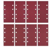 Lot de 40 feuilles de papier abrasif auto-agrippant Grain 60 80 120 180 320 600 800 1000 95 x 185 mm Papier abrasif pour ponceuse orbitale, 8 trous, tampon de ponçage rectangulaire pour bois, métal