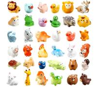Lot de 40 figurines d'animaux miniatures en résine, figurines de micro-animaux, petites décorations d'animaux pour jardin paysager miniature, aquarium, bonsaï