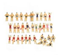 Lot de 40 figurines de natation à l'échelle HO 1:75, accessoires de chemin de fer peints, visiteurs de bord de mer, décoration de table de sable, couleur aléatoire