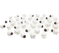 Lot de 40 figurines miniatures blanches de moutons - Mini troupeau de moutons - Décoration de gâteaux en mousse - Décoration de paysage en mousse - Artisanat de terrarium - Décorations de gâteaux et