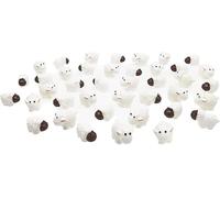 Lot de 40 figurines miniatures blanches de moutons - Mini troupeau de moutons - Décorations de gâteaux et de cupcakes - Décoration de paysage en mousse - Artisanat de terrarium - Fournitures de fête