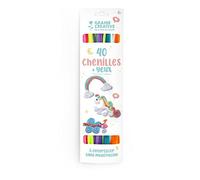 Lot de 40 fils chenilles et 24 yeux 'Graine créative' Couleurs féerie
