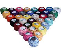 Lot de 40 fils de coton perlé pour crochet - 10 g / 85 m - Couleurs assorties pour projets, couvertures, gants et appliques