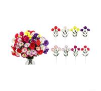 Lot de 40 fleurs artificielles de gloire du matin résistantes aux UV pour décoration murale de jardin, terrasse, décoration d'intérieur (multicolore style A)