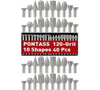 Lot de 40 Forets de Meulage Diamant Multifonctionnels Compatibles avec Dremel, 120 Grains Forets Diamantés Rotatifs, Jeu de Mèches de Gravure Tige de 3 Mm pour Pierre, Céramique, Sculpture, Jade