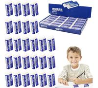 Lot De 40 Gommes,Gomme En Plastique Blanc Avec Texte Gomme Souple 2b Très Bien Adaptée Pour Les Crayons À Papier,Les Écoles,Les Croquis,Les Peintures,Les Artistes¿18 X 38 Mm¿