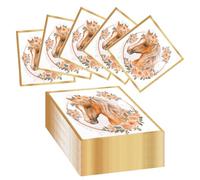 Lot de 40 grandes serviettes de table pour anniversaire d'enfant - 33 x 33 cm - Édition royale - Idéales pour la décoration de fête d'anniversaire d'enfant, fête sur le thème des chevaux
