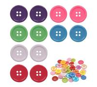 Lot de 40 grands boutons ronds colorés en résine pour loisirs créatifs, couleurs mélangées pour couture, décoration faite à la main (30 mm)