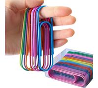 Lot De 40 Grands Trombones De 10 Cm, Recouverts De Vinyle, Surdimensionnés, Respectueux De L'environnement, Durables, Avec Code Couleur