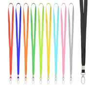 Lot de 40 lanières à accrocher - 10 couleurs - Avec mousqueton rotatif - Pour cartes d'identité, clés, portefeuilles, porte-badges