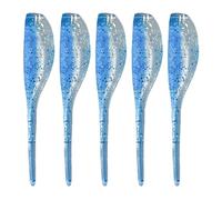 Lot de 40 leurres Souples Bicolores à Queue d'aiguille - 2 leurres for têtards, Perche Ultra-Fine et appât à Bande Blanche, Action réaliste à enfoncement Lent(Blauw)