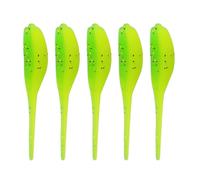 Lot de 40 leurres Souples Bicolores à Queue d'aiguille - 2 leurres for têtards, Perche Ultra-Fine et appât à Bande Blanche, Action réaliste à enfoncement Lent(Groen)