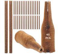 Lot de 40 manchons en nid d'abeille pour bouteille de vin, papier d'emballage protecteur résistant aux chocs, réutilisable, pour expédition, déménagement, voyage, camping et fête