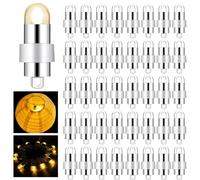 Lot de 40 mini ballons à LED étanches pour lanternes en papier pour mariage et fête Blanc chaud