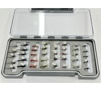 Lot de 40 mouches sans ardillon pour truite Klinkhammer et parachute, tailles mixtes, truites émergentes ou mouches grises