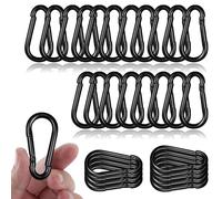 Lot de 40 mousquetons noirs de 60 mm en acier galvanisé M6, crochets de sécurité robustes pour camping, randonnée, hamacs, laisses et sacs à dos