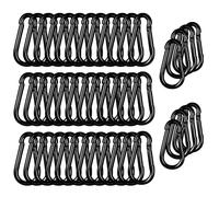 Lot de 40 mousquetons noirs M5 de 1,9 cm, petits mousquetons à maillons rapides, boucle à ressort de 5,1 cm pour la pêche, le camping, le hamac, les laisses de chien, capacité de charge de 99,8 kg
