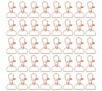 Lot de 40 mousquetons porte-clés en or rose, rotatifs à 360°, mousquetons avec anneau en D pour sacs, lanières, porte-clés, chaînes de chiot