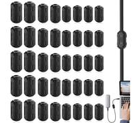 Lot de 40 noyaux de ferrite pour câble : noyaux de ferrite Filtre antiparasite Filtre en ferrite pliable Anneau de ferrite à clipser Noyaux de ferrite pour câble RFI, EMI, 3,5 mm 5 mm 7 mm 9 mm, noir