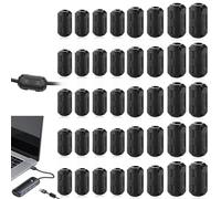Lot de 40 noyaux de ferrite pour câbles - Filtre anti-parasite - Noyau annulaire en ferrite - Anneau de ferrite - Noyaux de ferrite enfichable - Pour câbles RFI, EMI - 3,5 mm, 5 mm, 7 mm, 9 mm - Noir