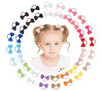 Lot de 40 nœuds pour cheveux de bébé, 5,1 cm, petits élastiques pour queue de cheval, assortiment multicolore pour nourrissons, tout-petits, filles, usage quotidien