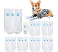 Lot de 40 paires de chaussettes jetables imperméables pour chien pour pattes blessées pour éviter de lécher les pattes d'animaux de compagnie, chaussures pour chiens de 7,3 à 17,2 kg, adaptées pour