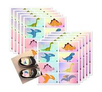 Lot de 40 paires de stickers dinosaures mignons pour enfants - 3,5 x 3,8 cm - Autocollants de semelle de dinosaure de dessin animé pour enfants garçons et filles