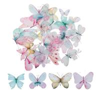 Lot de 40 papillons décoratifs pour cornet d'école - 3D - Autocollants papillon - Autocollants pour enfants - Paillettes - Colle imperméable pour album de scrapbooking - Étui de protection