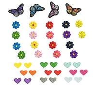 Lot de 40 patchs brodés à coudre, broderie pour enfants, motif papillon, cœur pour vestes, chemises, jeans, t-shirts