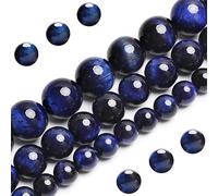Lot de 40 perles rondes en œil de tigre bleu naturel, qualité AAA, 10 mm, lot de 40 perles en pierre semi-précieuse pour la fabrication de bijoux